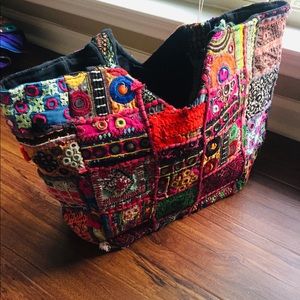 Antik Batik Bags - NEW Boho Embellished Large Handbag Multi Color Antik Batik Bags - NEW Boho Embellished Large Handbag Multi Color